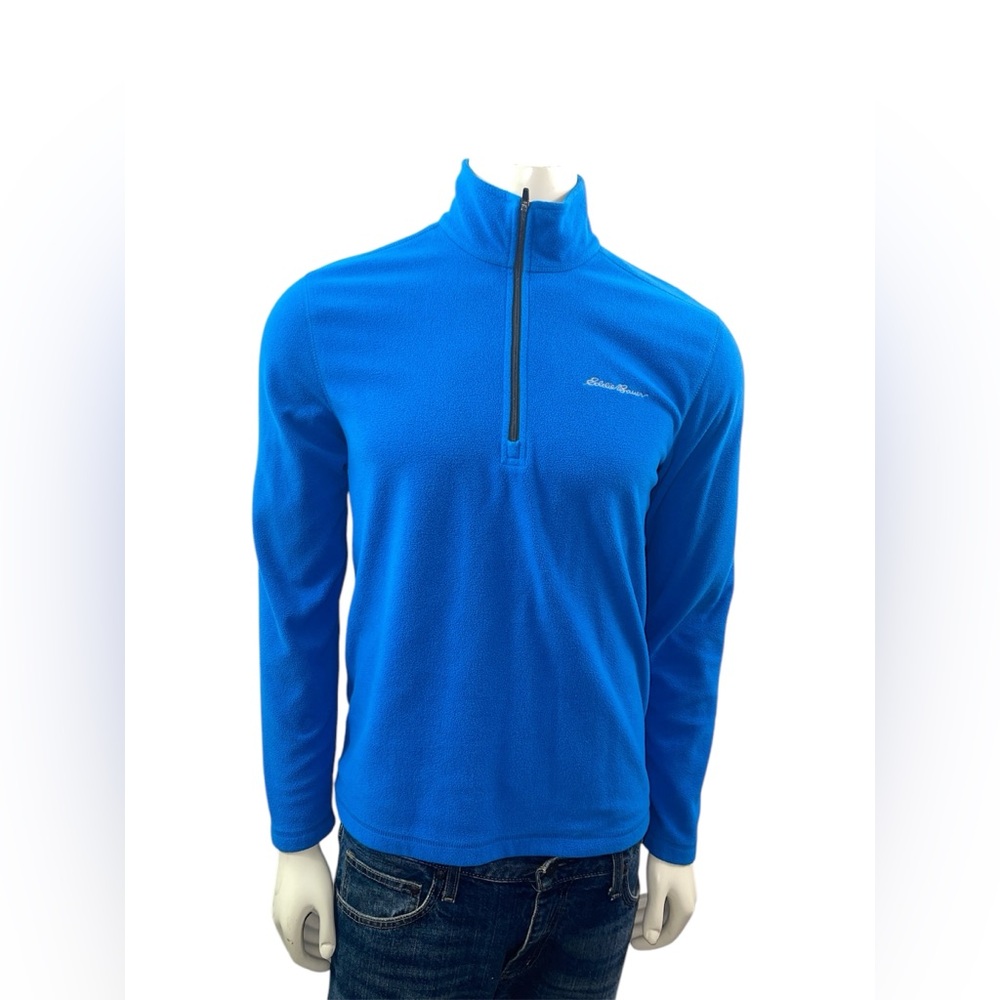 Eddie Bauer Men’s Size Small Long Sleeve 1/4 Zipper Neck Blue Fleece Shirt